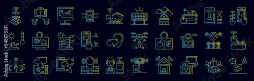 Smart farm nolan icons collection vector illustration design