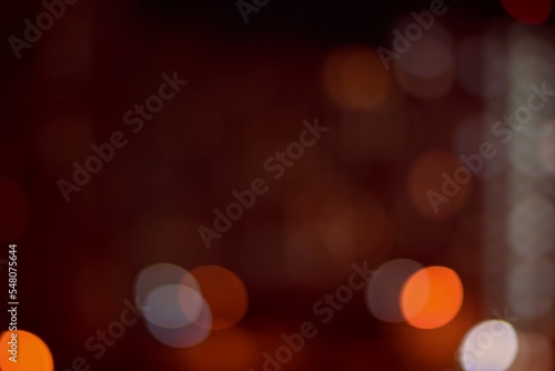 View from the high-rise window to the night city after the rain, bokeh, blurred focus, background, banner
