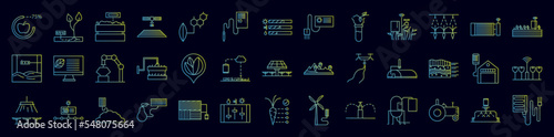 Smart farm nolan icons collection vector illustration design