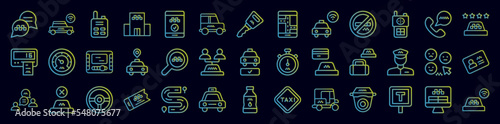 Vászonkép Taxi service nolan icons collection vector illustration design
