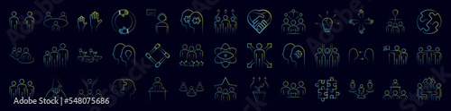 Team handdraw nolan icons collection vector illustration design
