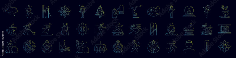 Winter nolan icons collection vector illustration design Winter nolan icons collection vector illustration design