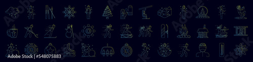 Winter nolan icons collection vector illustration design