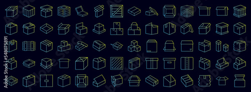Boxes nolan icons collection vector illustration design