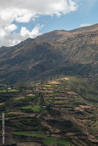 View of the mountains and hills of Limatambo with cultivation terraces, Peru.  © Alberto