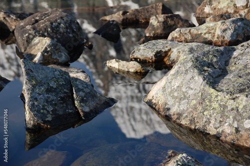 rocks in the water  Amethyst Lake  Alberta