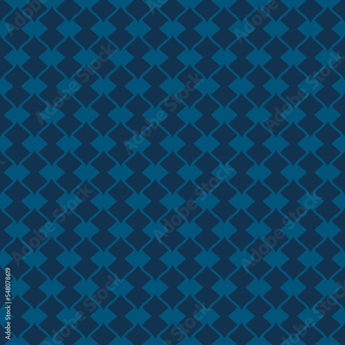 Vector seamless pattern in oriental style. Luxury dark blue abstract graphic background with wavy lines, lattice, mesh, grid. Stylish subtle ornament texture. Elegant repeat design for decor, print