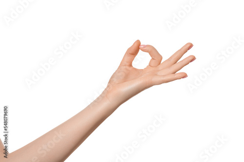 Photography Finger flick or ok sign isolated