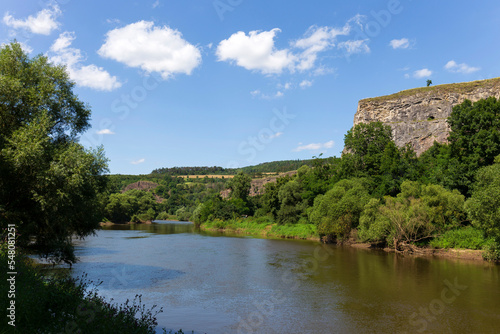 Protected limestone Landscape Cesky Kras about River Berounka  Central Bohemia  Czech Republic
