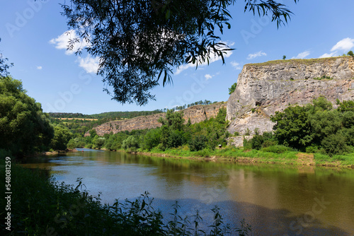 Protected limestone Landscape Cesky Kras about River Berounka, Central Bohemia, Czech Republic