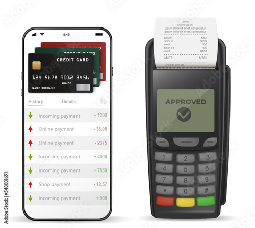 Online banking. Mobile phone with internet online bank app. Piggy bank with hundred dollar bill on white background. Save money business wallet.