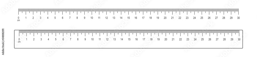 30 centimetres scale and ruler template. Math or geometric tool for distance, height or length measurement with markup and numbers isolated on white background. Vector outline illustration 30 centimetres scale and ruler template. Math or geometric tool for distance, height or length measurement with markup and numbers isolated on white background. Vector outline illustration