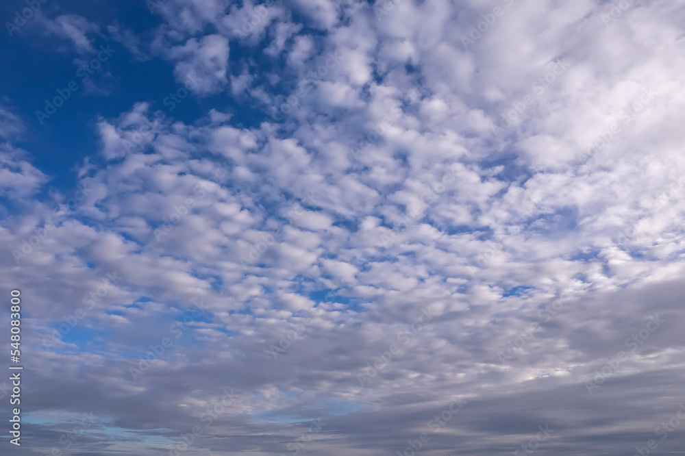 Blue sky with white clouds. Nature background for design purpose.