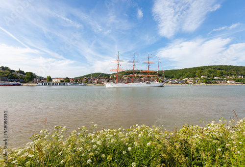 Photos HEURTEAUVILLE, NORMANDY, FRANCE: Armada 2019, russian tall ship Sedov sails from