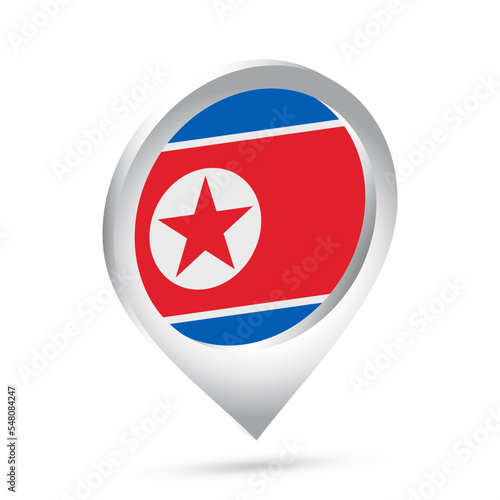 Free Download North Korea flag 3d pin icon - GFXLoad