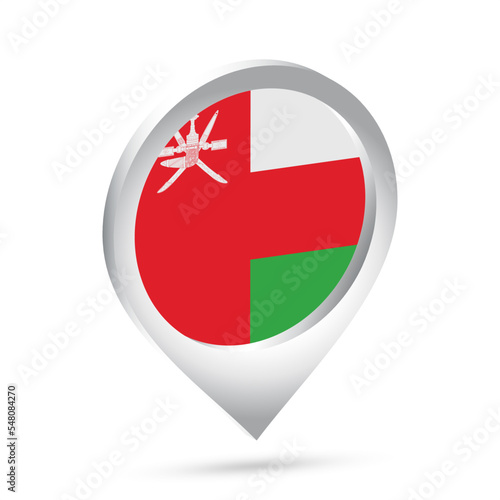 Oman flag 3d pin icon Free Download Oman flag 3d pin icon - GFXLoad