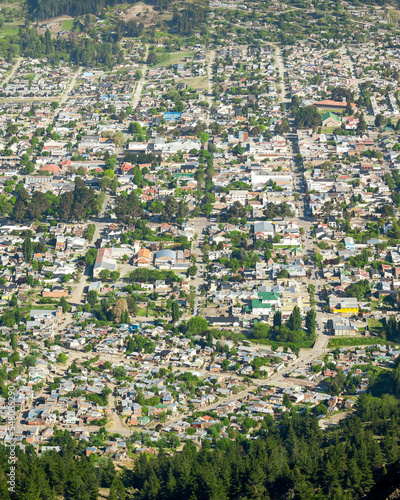 aerial view of the city of Esquel Argentina.