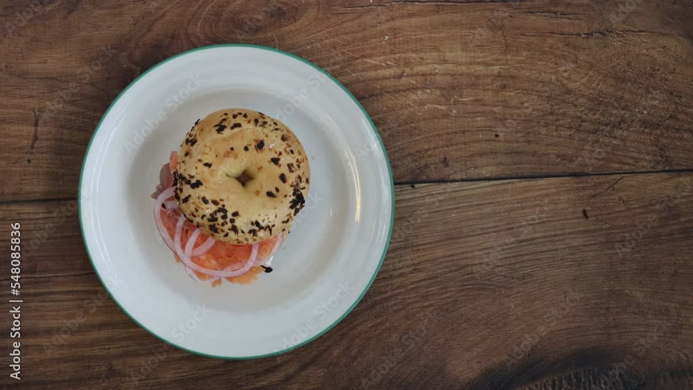Serving a Bagel with Smoked Salmon Serving a Bagel with Smoked Salmon