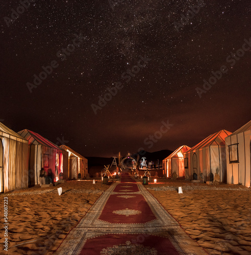 Luxury camp at the Sahara Desert photo