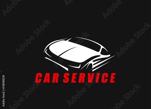 Car service, auto repair and automotive mechanic garage, vector automobile icon. Vehicle motors and gear fix center, business sign or symbol for car service and transport maintenance garage