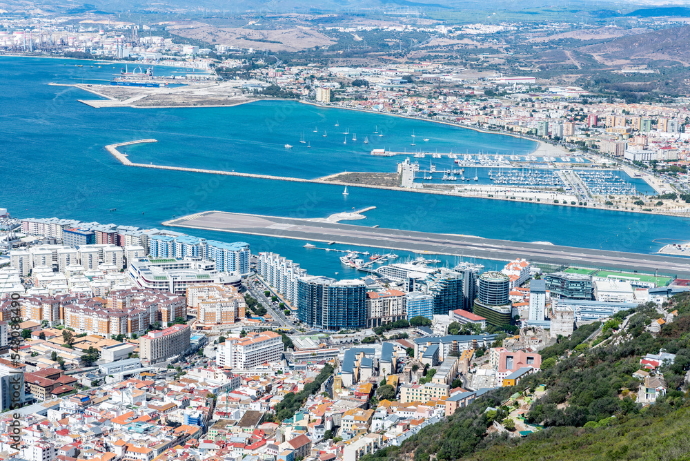 Gibraltar port and airport landscape