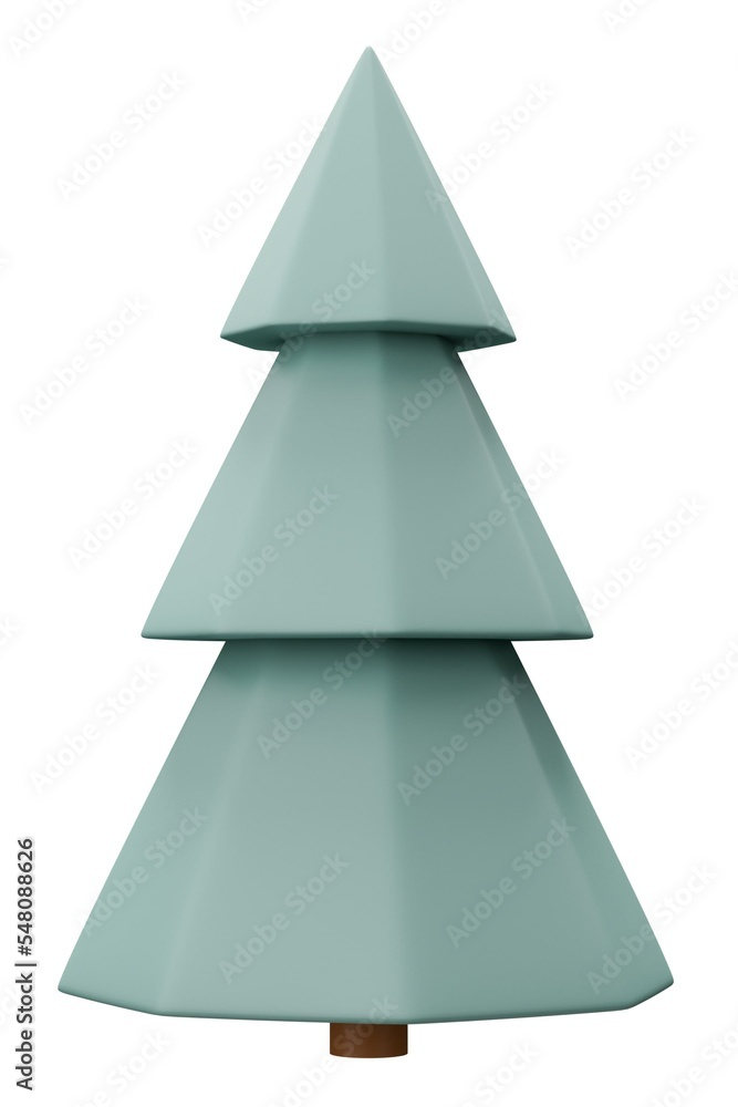 minimal low poly 3d render christmas green tree isolated minimal low poly 3d render christmas green tree isolated