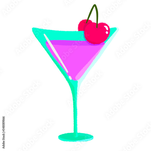 Cocktail Cherries Cartoon Illustration