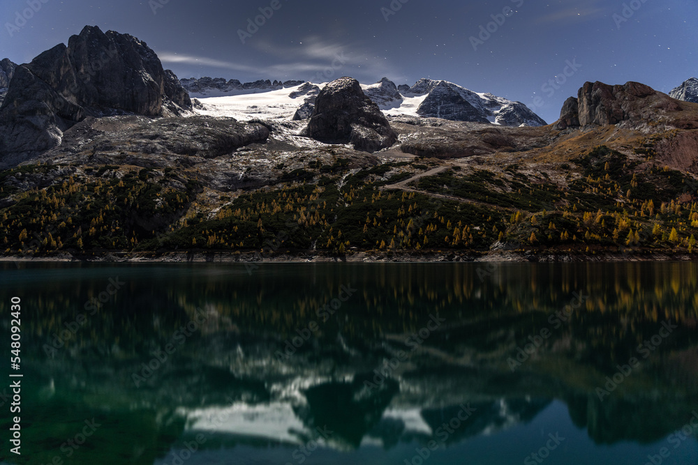 lake reflection under Marmolada