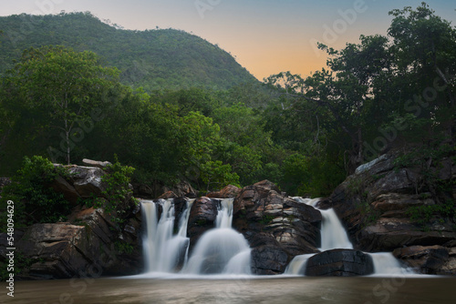 Waterfall on the forest in Pirenopolis, Goias, Brazil