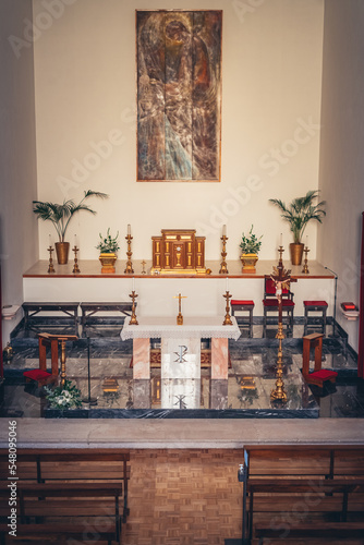 Catholic Church. interior of the church. the concept of prayer and religious life