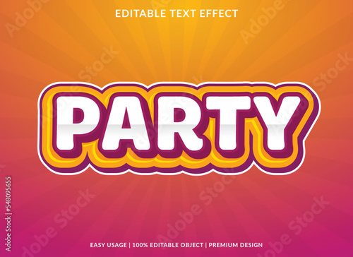 party editable text effect template with abstract background style