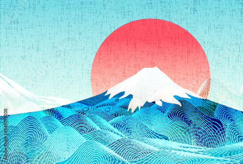 富士山　年賀状　和柄　背景