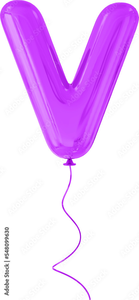 Purple Balloon letter V