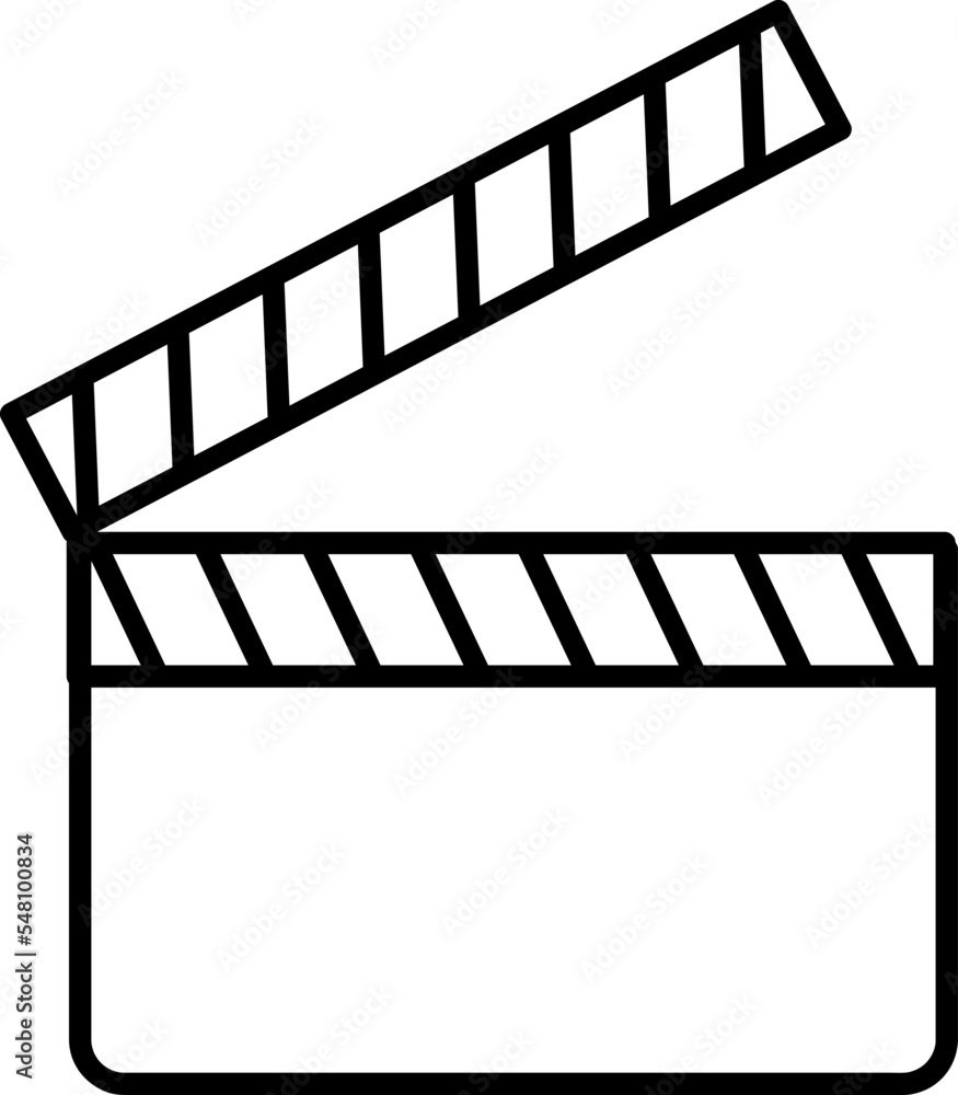 clapper icon, line art design on white background..eps clapper icon, line art design on white background..eps