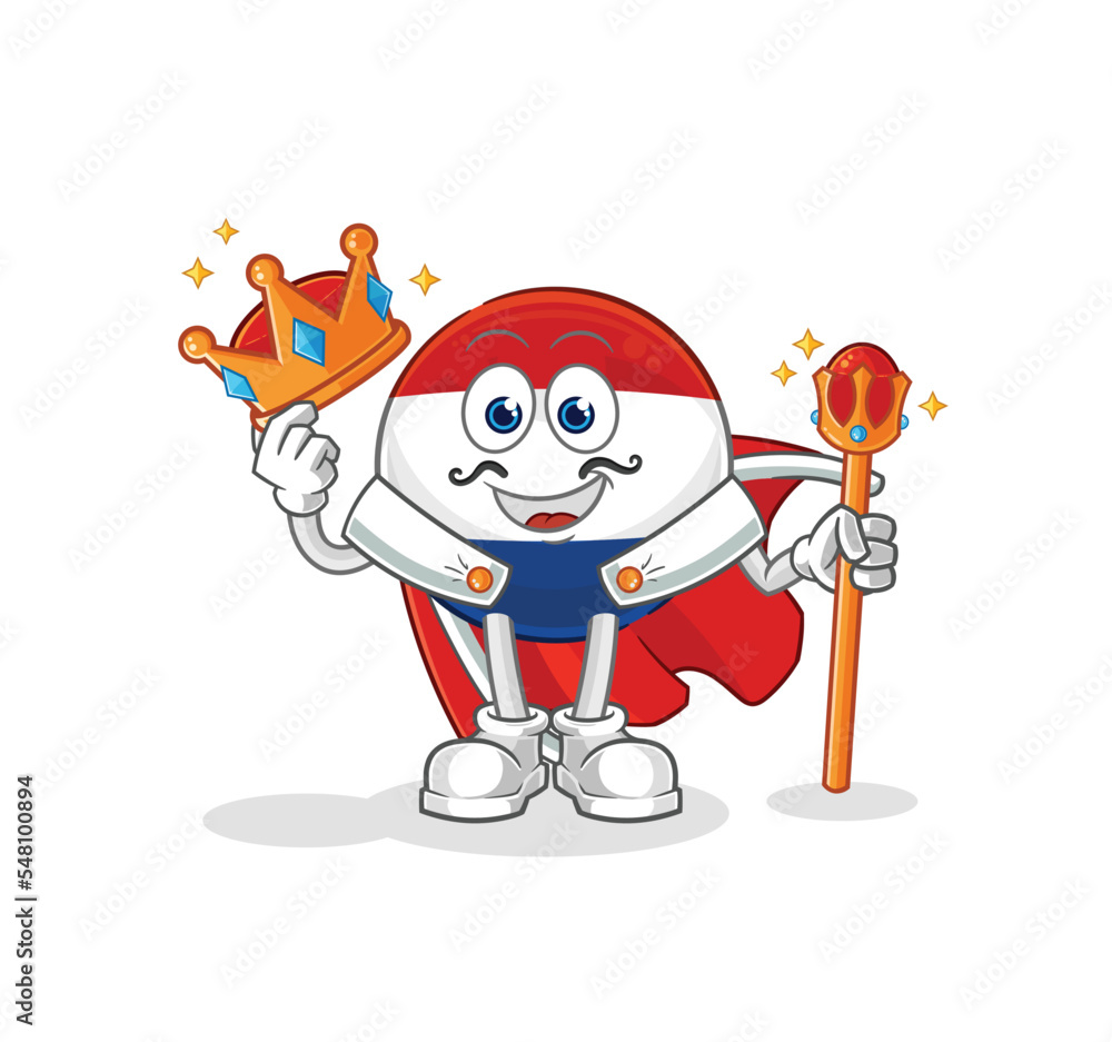 Obraz premium Netherlands king vector. cartoon character