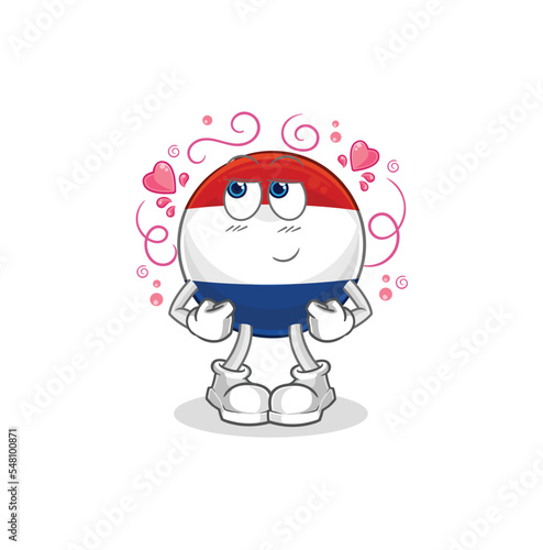 Netherlands shy vector. cartoon character