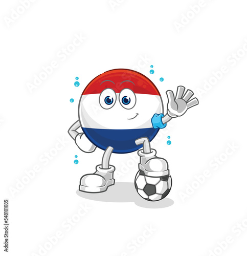 Netherlands playing soccer illustration. character vector