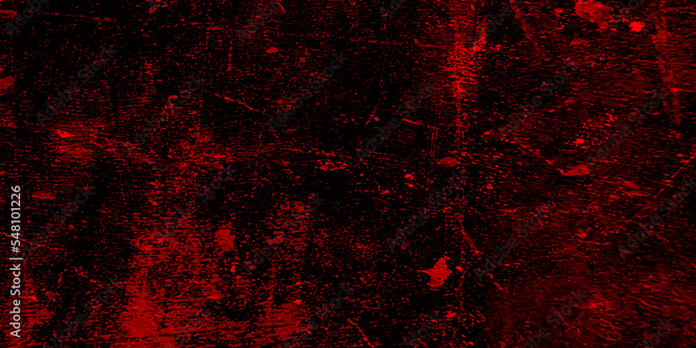 Red Scary background. Dark grunge red texture concrete, scratches