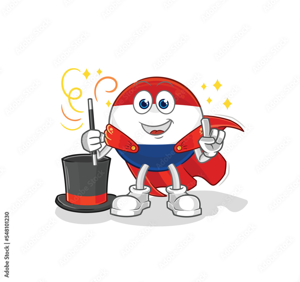 Obraz premium Netherlands magician illustration. character vector