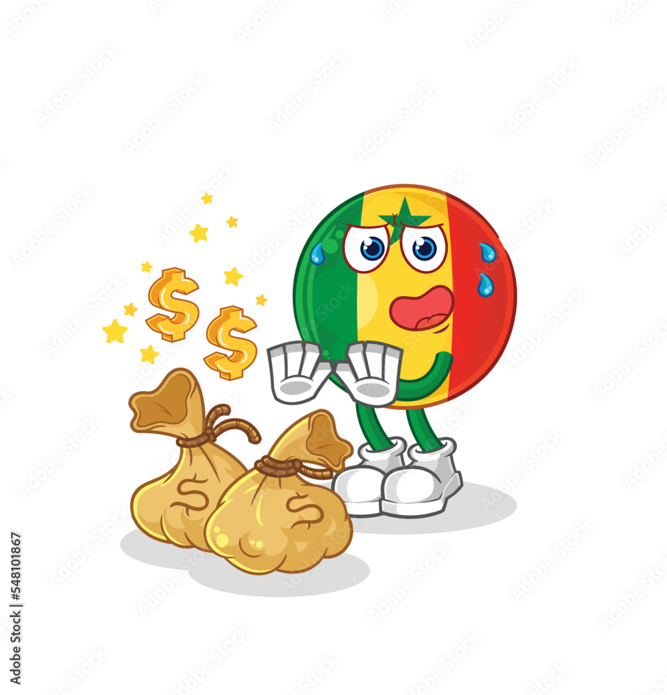 Naklejka premium senegal refuse money illustration. character vector