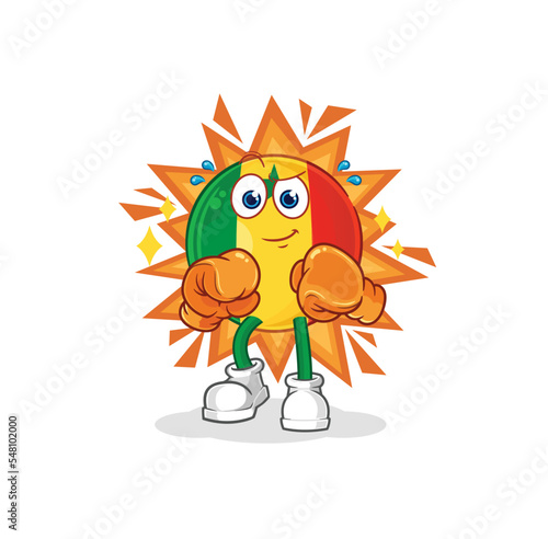 senegal boxer character. cartoon mascot vector