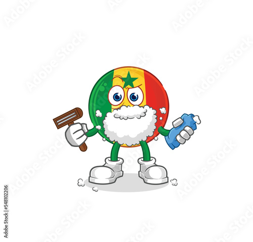 senegal shave facial hair vector. cartoon character