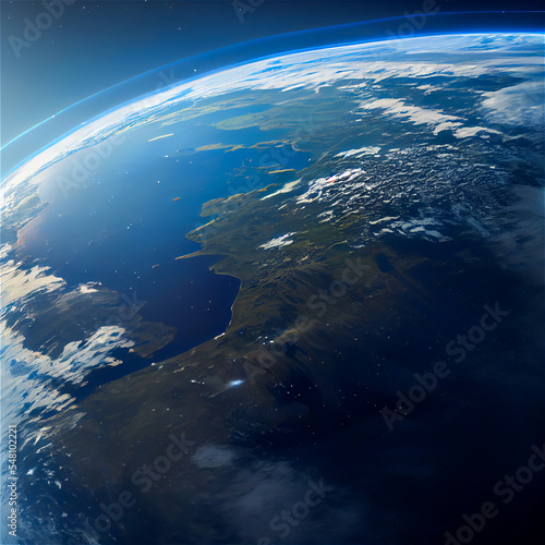 Zoom in of the earth seen from the space
