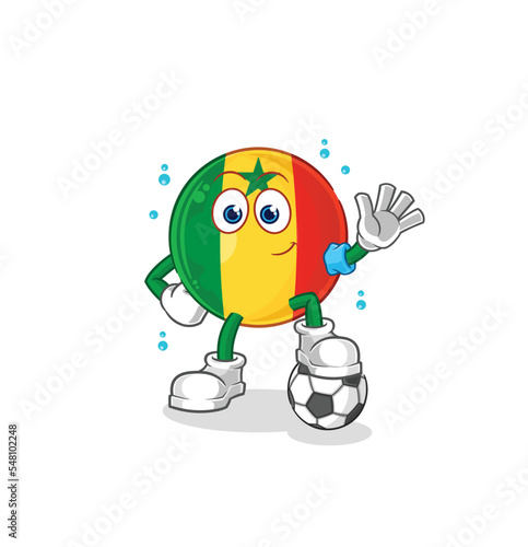 senegal playing soccer illustration. character vector