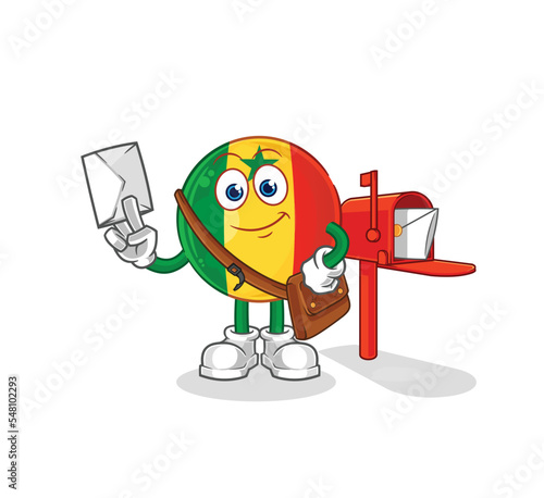 senegal postman vector. cartoon character
