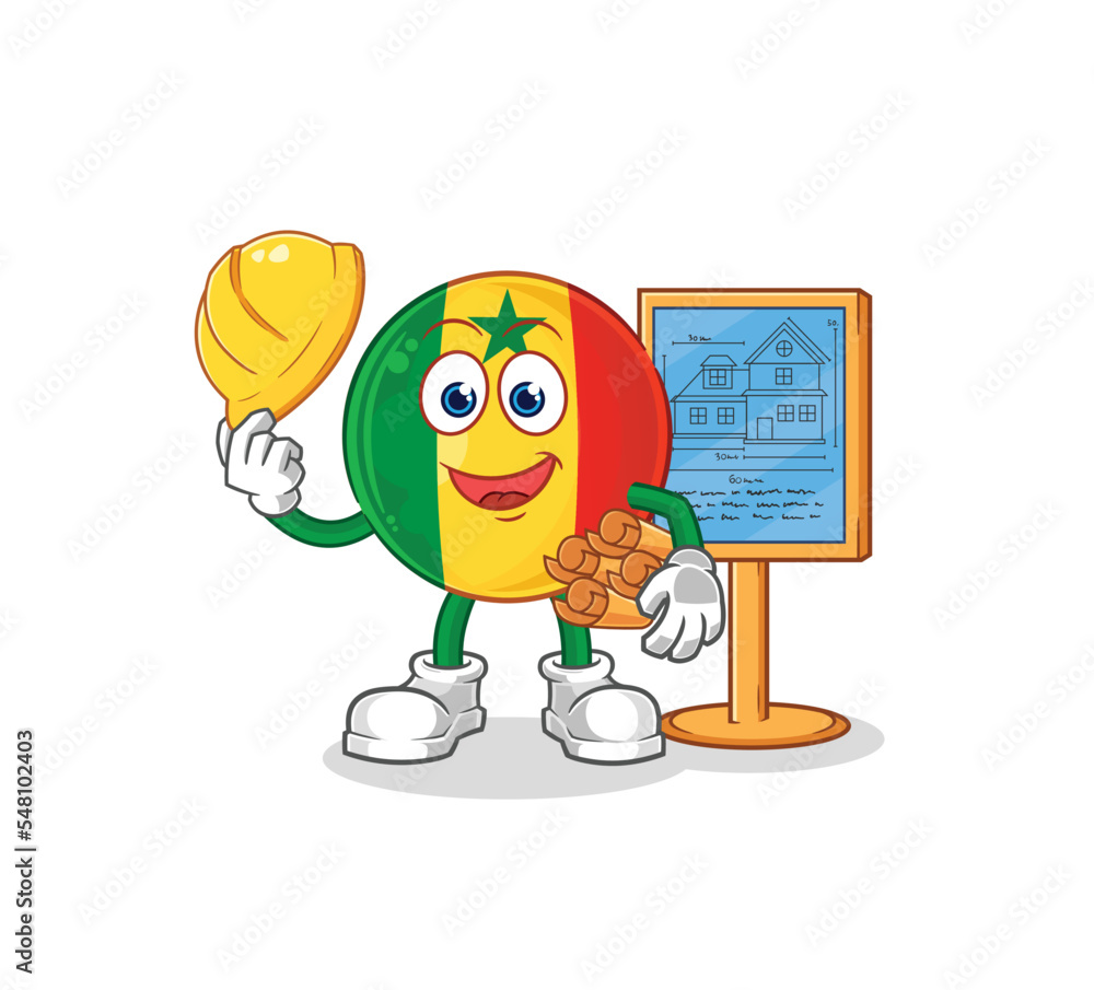senegal Architect illustration. character vector senegal Architect illustration. character vector