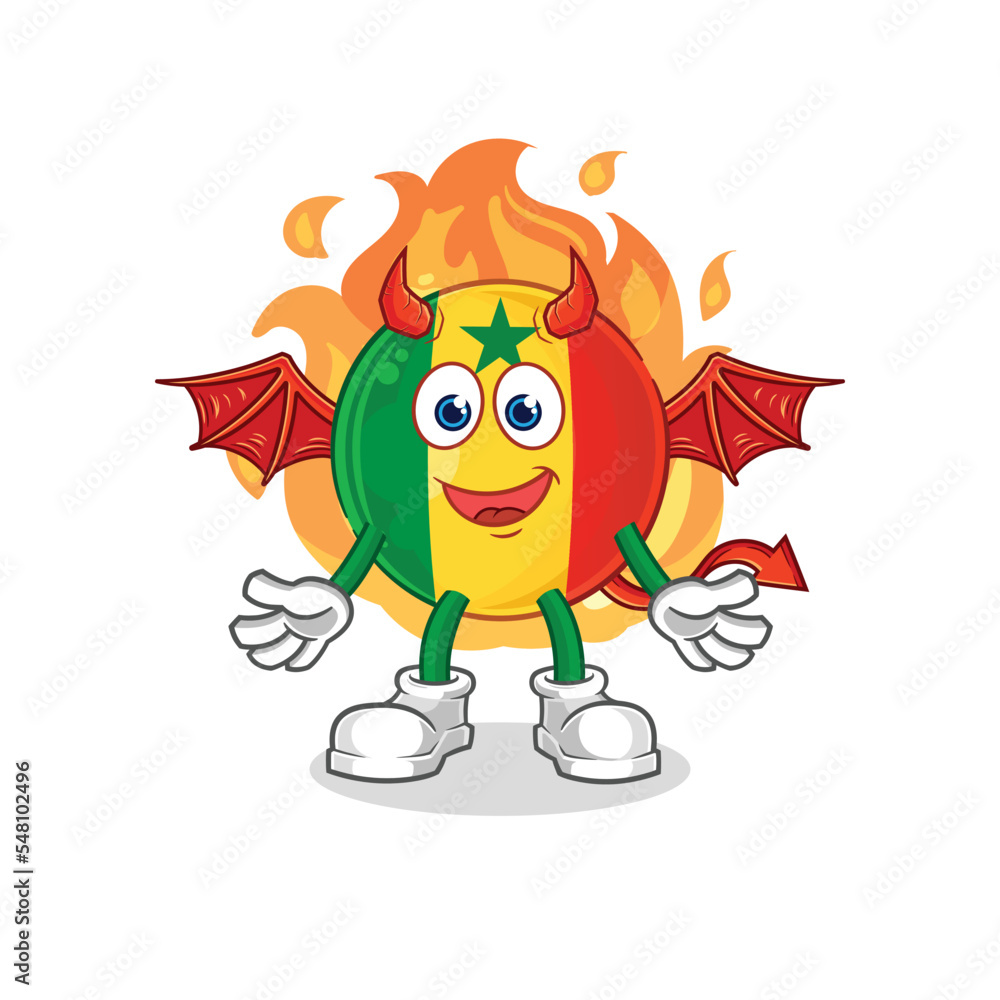 senegal demon with wings character. cartoon mascot vector