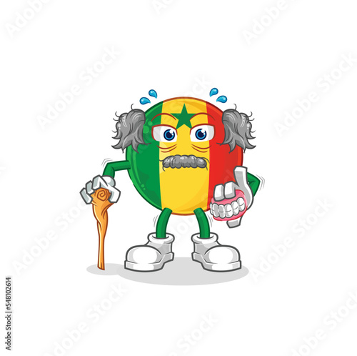 senegal white haired old man. character vector