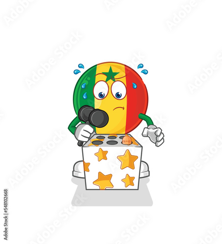 senegal play whack a mole mascot. cartoon vector