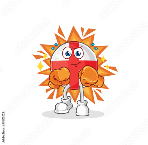 england boxer character. cartoon mascot vector